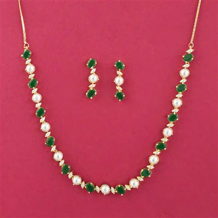 American Diamond Classic Necklace Set With Gold Plating