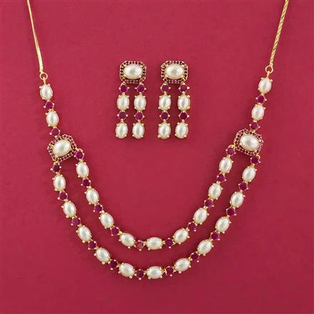 American Diamond Classic Necklace Set With Gold Plating