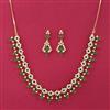 American Diamond Moti Necklace Set With Gold Plating