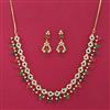 American Diamond Moti Necklace Set With Gold Plating