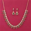 American Diamond Moti Necklace Set With Gold Plating