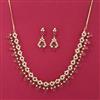 American Diamond Moti Necklace Set With Gold Plating