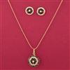 American Diamond Moti Pendant Set With Gold Plating