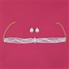 American Diamond Choker Necklace Set With 2 Tone Plating