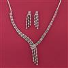 American Diamond Classic Necklace Set With Rhodium Plating