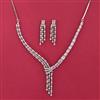American Diamond Classic Necklace Set With Rhodium Plating