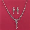 American Diamond Classic Necklace Set With Rhodium Plating