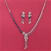 American Diamond Classic Necklace Set With Rhodium Plating