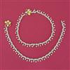 American Diamond Classic Payal With Rhodium 2 Tone Plating