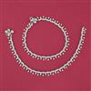 American Diamond Classic Payal With Rhodium 2 Tone Plating