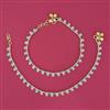 American Diamond Classic Payal With Rhodium 2 Tone Plating