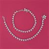 American Diamond Classic Payal With Rhodium 2 Tone Plating