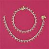 American Diamond Classic Payal With Rhodium 2 Tone Plating
