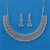 Cz Classic Necklace With 2 Tone Rhodium Plating