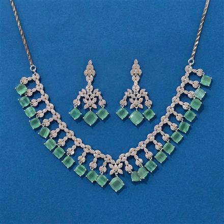 Cz Classic Necklace With Rhodium Plating