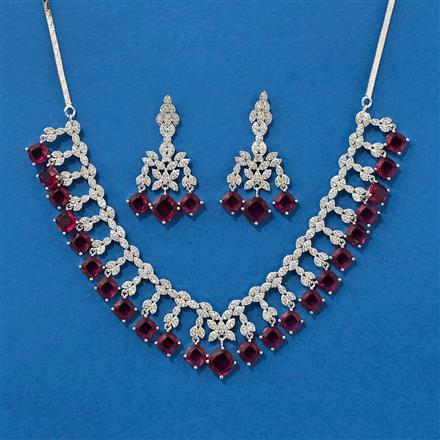 Cz Classic Necklace With Rhodium Plating