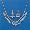 Cz Classic Necklace With Rhodium Plating