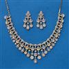 Cz Classic Necklace With 2 Tone Rhodium Plating