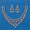 Cz Classic Necklace With 2 Tone Rhodium Plating