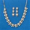 Cz Moti Necklace With 2 Tone Rhodium Plating