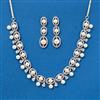 Cz Moti Necklace With 2 Tone Rhodium Plating