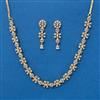 Cz Delicate Necklace With 2 Tone Rhodium Plating