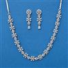 Cz Delicate Necklace With 2 Tone Rhodium Plating