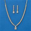 Cz Delicate Necklace With 2 Tone Rhodium Plating