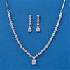 Cz Delicate Necklace With 2 Tone Rhodium Plating