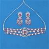 Cubic Zirconia Choker Necklace Set With Mehndi Plating