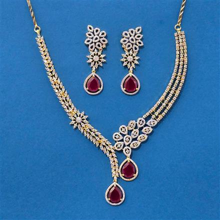 Cz Classic Necklace With 2 Tone Plating
