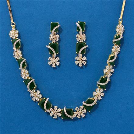 Cz Classic Necklace With 2 Tone Plating