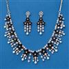Cz Moti Necklace With Rhodium Plating