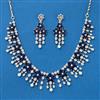 Cz Moti Necklace With Rhodium Plating
