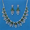 Cz Moti Necklace With Rhodium Plating