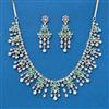 Cz Moti Necklace With Rhodium Plating