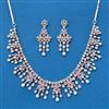 Cz Moti Necklace With Rhodium Plating
