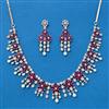 Cz Moti Necklace With Rhodium Plating