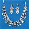 Cz Moti Necklace With Rhodium Plating