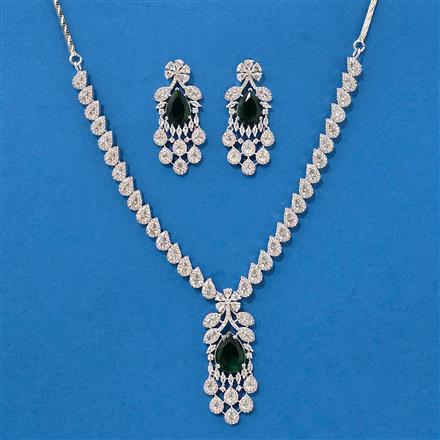 Cz Classic Necklace With Rhodium Plating
