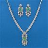 Cz Classic Necklace With Rhodium Plating