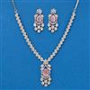 Cz Classic Necklace With Rhodium Plating