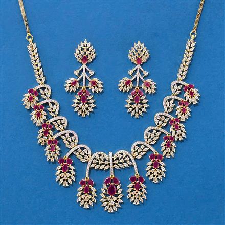 Cz Classic Necklace With 2 Tone Plating