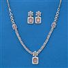 Cz Classic Necklace With Rhodium Plating