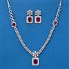 Cz Classic Necklace With Rhodium Plating