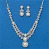 Cz Moti Necklace With 2 Tone Rhodium Plating