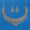 Cz Classic Necklace With 2 Tone Rhodium Plating