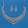 Cz Classic Necklace With 2 Tone Rhodium Plating