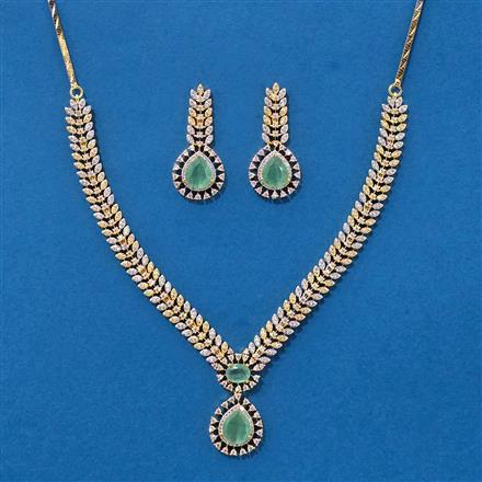 Cz Classic Necklace With 2 Tone Plating