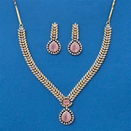 Cz Classic Necklace With 2 Tone Plating